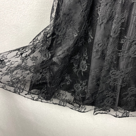 Vintage Witchy Whimsigoth Dress Womens 14 Black Lace Floral Goth Barbara Chodos - Picture 5 of 16